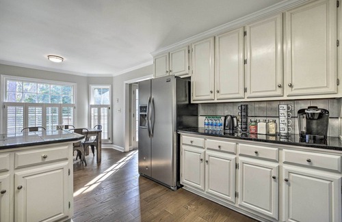 Lawrenceville House | Elegant Lawrenceville Home with Private Backyard & Hot Tub
