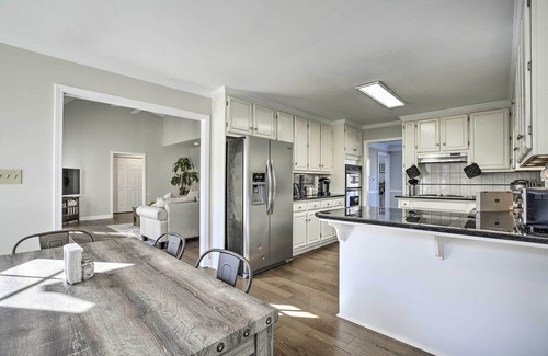 Lawrenceville House | Elegant Lawrenceville Home with Private Backyard & Hot Tub