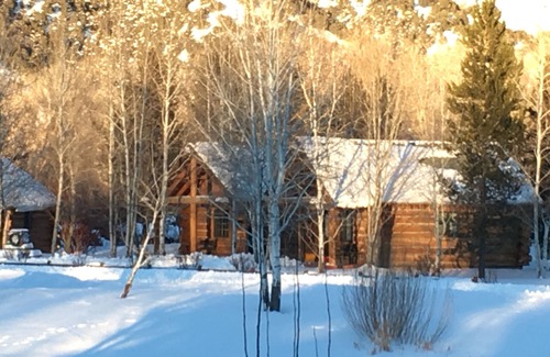 Rigby Cabin | Relaxing Log Cabin Retreat with Kitchenette & Pool Access