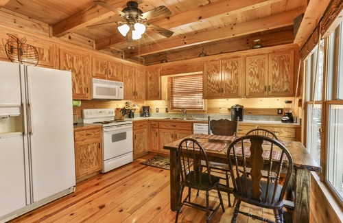 Ellijay Cabin | Deer River Retreat: Riverfront Escape with Hot Tub & Pets Welcome