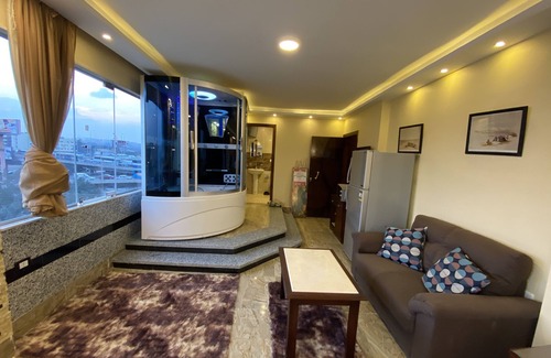 6th of October City House | Scenic Apartment with Pool and Pyramids View