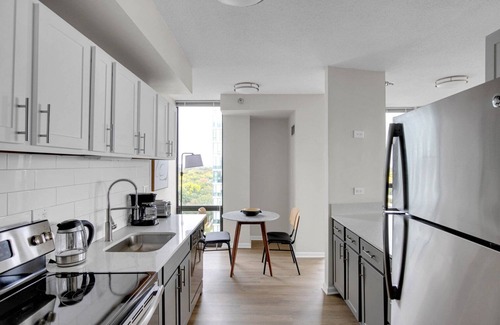 Oak Park Apartment | Modern Oak Park 1BR with Lounge & Roof near Downtown