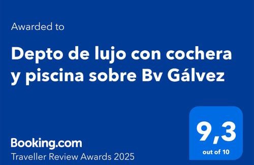 Santa Fe Apartment | Depto de lujo con cochera y piscina sobre Bv Gálvez