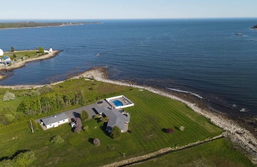 Prospect Harbor House | Oceanfront Bliss: Pet-Friendly Retreat with Pool & Views