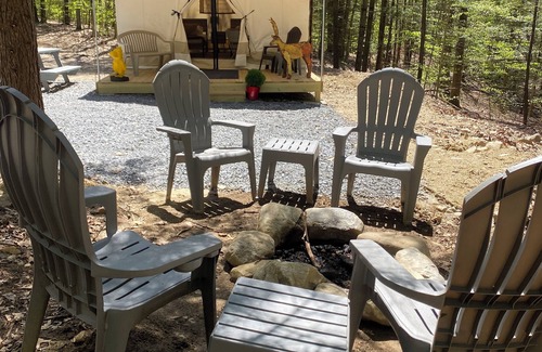 Middle Grove RV Rental | Explore the Snoopy Glamping Tent at Brookledge Camp