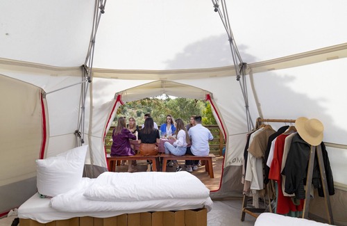 Rendswuhren RV Rental | Cozy Domo Glamping Tent for 2-4 at Scenic Viehbrook Farm