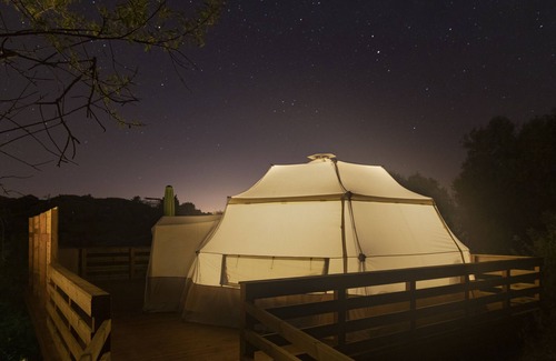 Rendswuhren RV Rental | Cozy Domo Glamping Tent for 2-4 at Scenic Viehbrook Farm