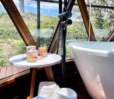 Belo Horizonte Villa | Relax at Domo Vila da Serra with Inviting Hot Tub Amenities