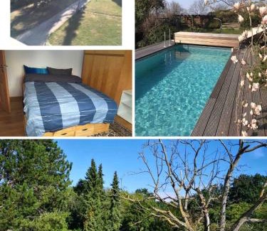 Horchheim Apartment | Inviting Double Room with Pool Access and Garden Views
