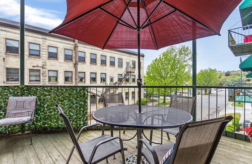 Grand Haven Condo | Downtown Water View with Private Balcony & Hot Tub