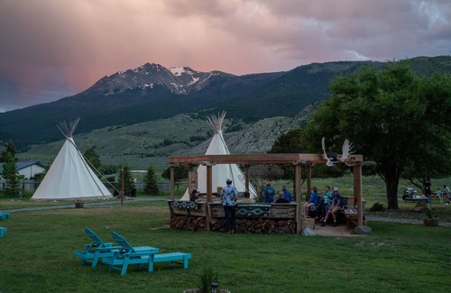 Gardiner RV Rental | Experience Dreamcatcher Tipi Hotel with Pool & Spa Access