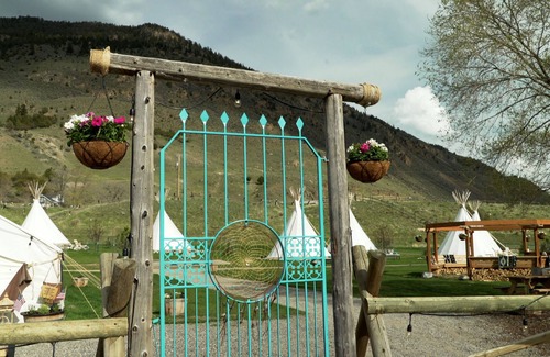 Gardiner RV Rental | Experience Dreamcatcher Tipi Hotel with Pool & Spa Access