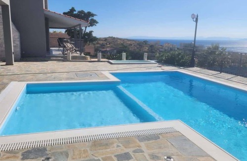 Lagonissi Apartment | Dreamy 2 Bd Retreat in Saronida with Pool & View