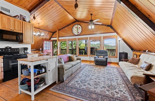 Ferguson Cabin | Idyllic Dutch Barn Cabin at Leatherwood Mountains with Views