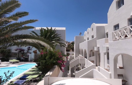 Perissa Apartment | Modern Studio Steps from Perissa Beach with Ocean Views