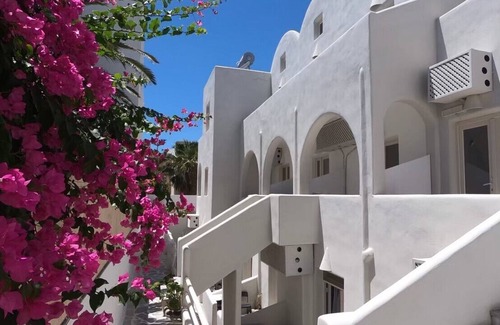 Perissa Apartment | Modern Studio Steps from Perissa Beach with Ocean Views