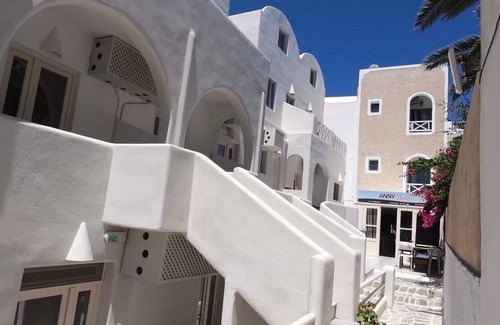 Perissa Apartment | Modern Studio Steps from Perissa Beach with Ocean Views