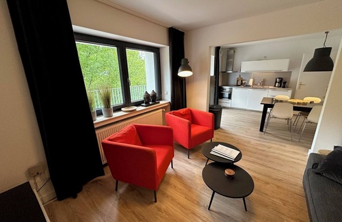 Schleiden Apartment | Modern Apartment with Lake View in Eifel National Park