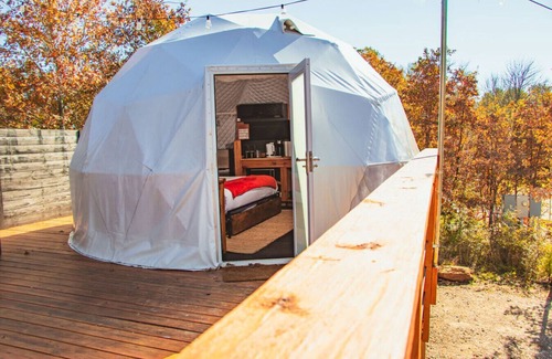 Athens House | Eco-Friendly Geo Dome with Pool and Lake View