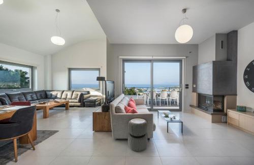 Kato Galatas Villa | Seaside Retreat at Elysium Seaview Oasis with Hot Tub & Pool