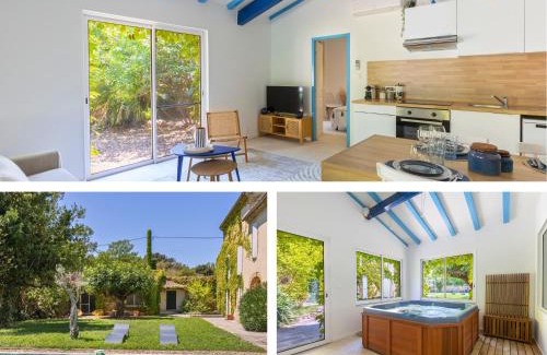 Bedarrides Villa | Escapade Jacuzzi & Vignes - 10min Châteauneuf-du-Pape - Cocon climatisé - Piscine et jardin partagés - 15min Avignon - Parking privé gratuit - Calme et charme provençal