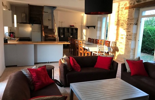 Le Lion-d'Angers House | Serene Island Mill with Pool and Pet-Friendly Amenities