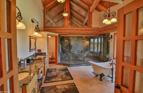 Nazareth House | Beautiful Log Home with Pool, Spa & Hot Tub Amenities