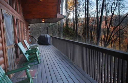 Bryson City Cabin | Secluded Luxury Cabin at Falling Waters with Lake View & Spa