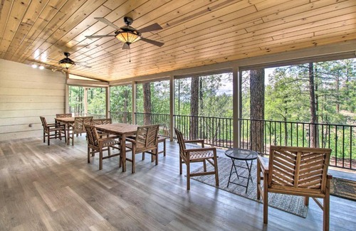 Pinetop House | Inviting Pinetop Creekside Cabin with Secret Game Room