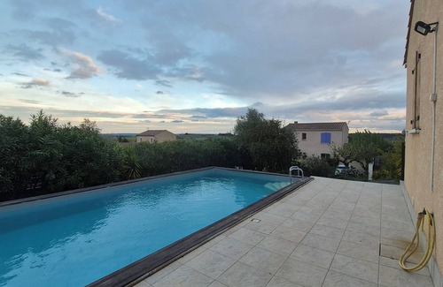 Ouveillan House | Family home with swimming pool and fenced area. Close to sea and mountains. Dogs allowed