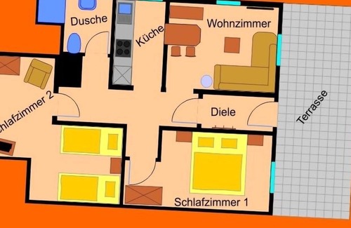 Bad Rippoldsau-Schapbach Apartment | Ferienwohnung 2, 53qm, 2 Schlafzimmer, max. 4 Personen