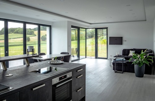 Burgwald Apartment | Barrier-Free Retreat at Ferienhaus Vogt with Pool Access
