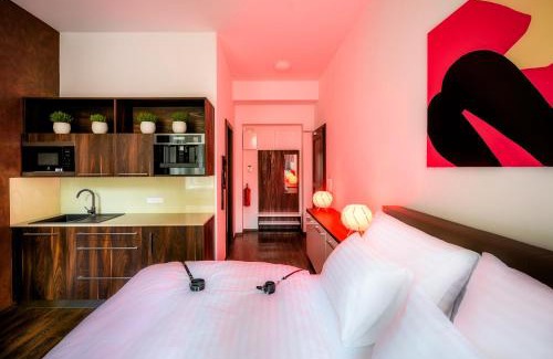 Hradec Kralove Apartment | Elegant Fifty Shades of Gray Studio in City Center