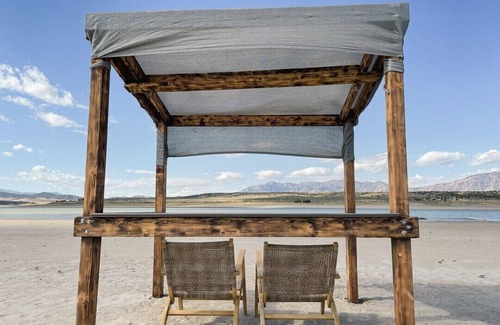 Juab County House | Charming Airstream Retreat on Private Sandy Beach