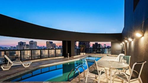 Moema Apartment | Stylish Flat Hotel Slaviero Moema with Pool & Ocean View