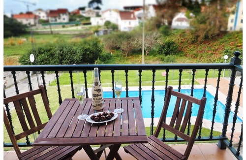 Sanxenxo Apartment | Experience Fogar de Areas: Poolside Bliss by the Beach