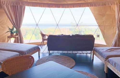 Futo Cabin | For 2 people 7m dome tent C overlooking Sagami B/Ito Shizuoka
