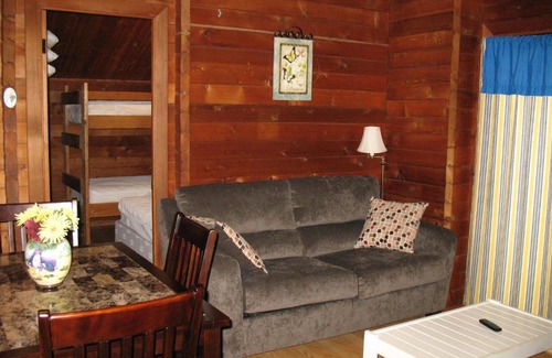 Advance Resort | Relax at Forest Lake Camping Resort Cabin 18 with Hot Tub