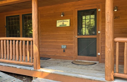Saugatuck Cabin | Elegant Lönnhuset Lodge: Fireplace, Pool & Stunning Views
