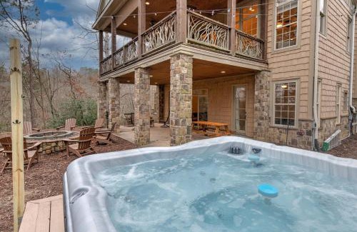 Lake Lure House | Spacious Home with Game Room and Fire Pit Access