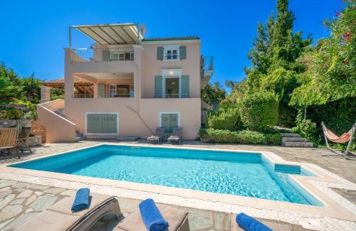 Tselendata Villa | Relaxing Garden House with Pool & Ocean View Near Fiskardo