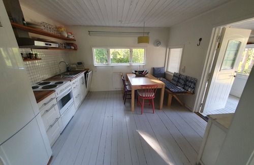 Djurhamn Cabin | Cozy Vacation Home with Boat, Steps from the Beach