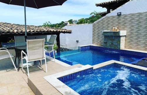 Alto de Buzios House | Geribá: Glass Pool & Hot Tub with Oceanfront Views