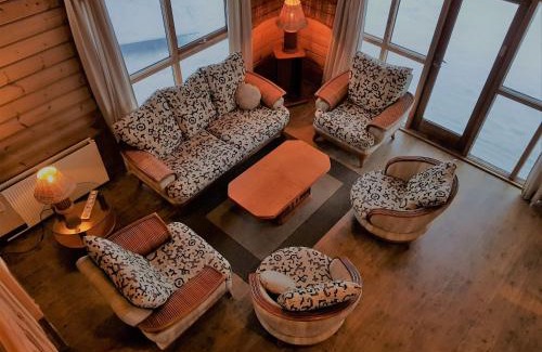 Haukadalur House | Geysir - Modern Log Cabin with Ocean View & Hot Tub