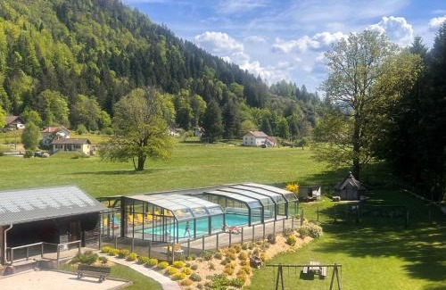 Rochesson Apartment | Relax at Gite Roche Des Ducs with Year-Round Pool & Spa