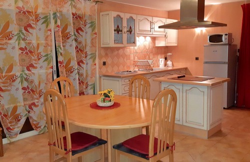 Argeles-sur-Mer Villa | Gite Saint Julien: Ground Floor Terrace with Pool & Ocean Views