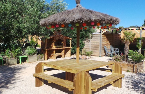 Argeles-sur-Mer Villa | Gite Saint Julien: Ground Floor Terrace with Pool & Ocean Views
