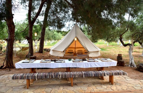 Marathopoli Cottage | Experience Glamping in a Cozy Tent at Skiaxtro, Marathopoli