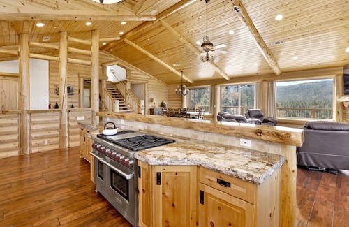 Castle Glen Estates Cabin | Golden Oak Log Cabin: Home Theater & Pool Table Escape