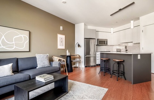 Chinatown Apartment | Modern Downtown 1BR with Gym & W/D near South Station